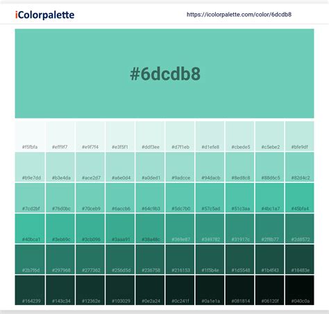 Pantone 3248 C Color | Hex color Code #6DCDB8 information | Hsl | Rgb ...