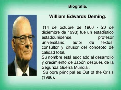 Edwards Deming Exponente De La Calidad