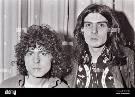 T Rex Uk Rock Duo Of Marc Bolan At Left And Mickey Finn In 1968 Stock