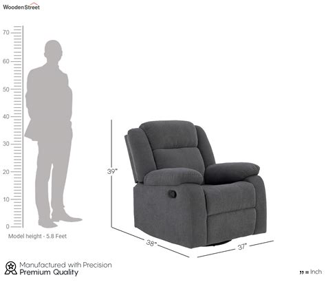 Buy Avalon Fabric Seater Revolving Manual Recliner Chair Grey At