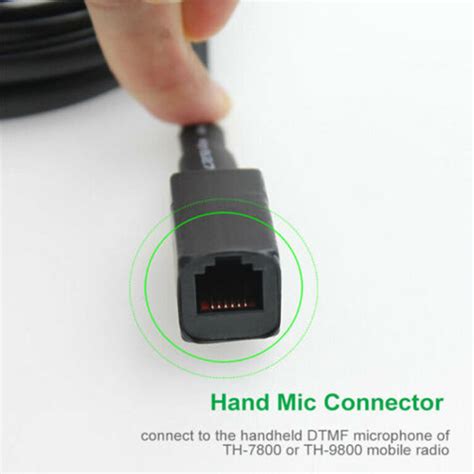 Upto 3 Meters Hand PTT Mic Extension Cords For TYT TH 7800 TH 9800