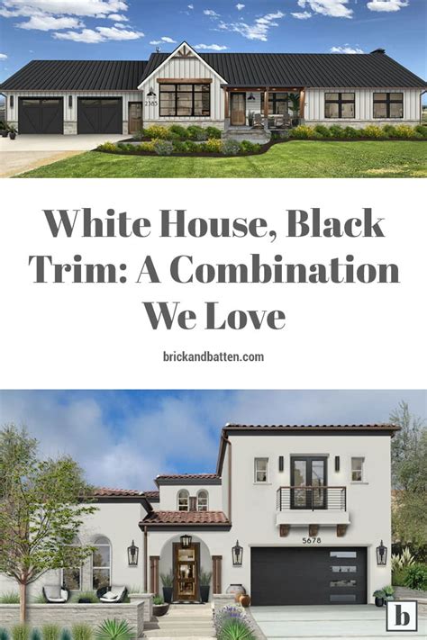 White House with Bold Black Trim and Classic White Windows: A Timeless ...