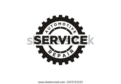 Black White Gear Logo Design Inspiration Stock Vector Royalty Free