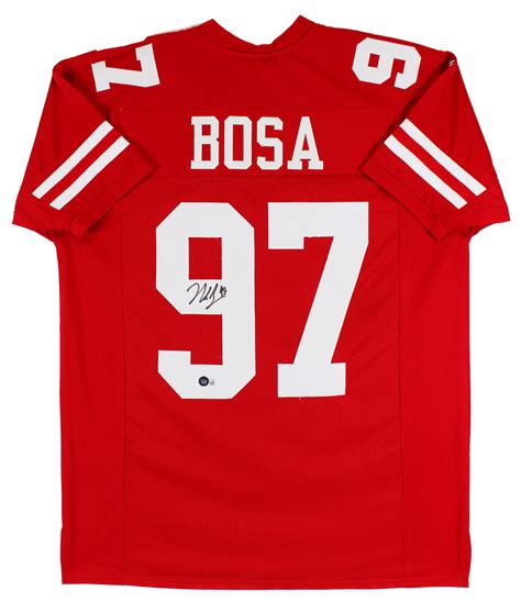 Nick Bosa Autographed San Francisco 49ers Custom Red Jersey Kbk Sports
