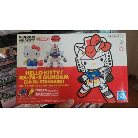 Bandai Hello Kitty Rx 78 2 Gundam Sd Ex Standard Shopee Thailand