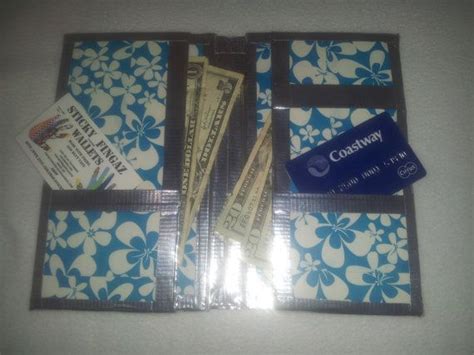 Duct Tape Wallet Server Book White Blue Flower Chrome Trim Server