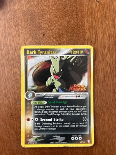 Pokémon TCG Dark Tyranitar EX Team Rocket Returns 20 109 Holo Exclusive