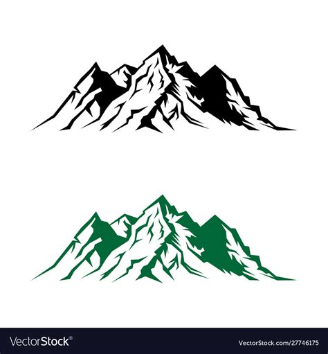 Landscape Nature Or Outdoor Mountain Silhouette Vector Image