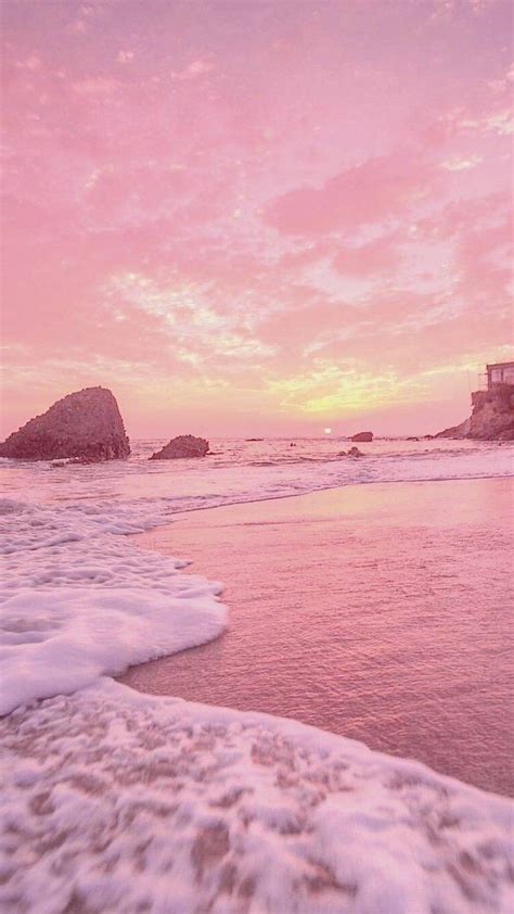 Aesthetic Pink Beach Background - 675x1200 Wallpaper - teahub.io