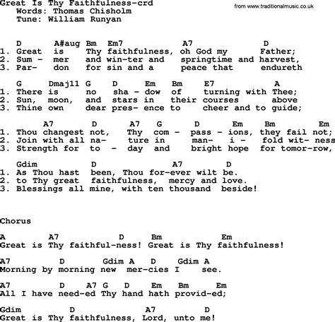 Top 500 Hymn: Great Is Thy Faithfulness - lyrics, chords and PDF