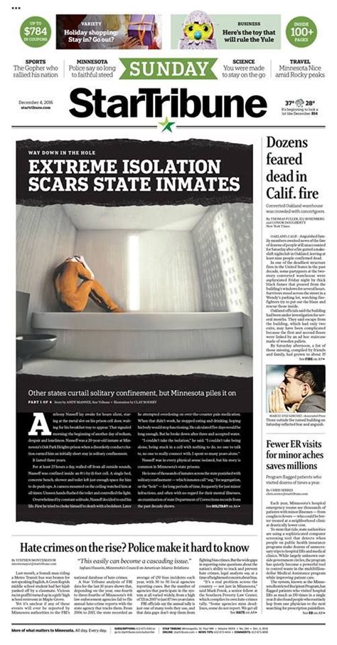 Star tribune | Editorial design, Solitary confinement, Tribune