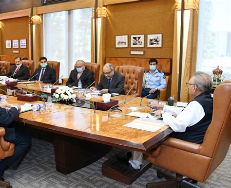 President Of Pakistan Dr Arif Alvi Receives A Briefing On The