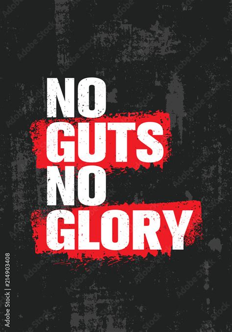 No Guts No Glory Inspiring Creative Motivation Quote Poster Template