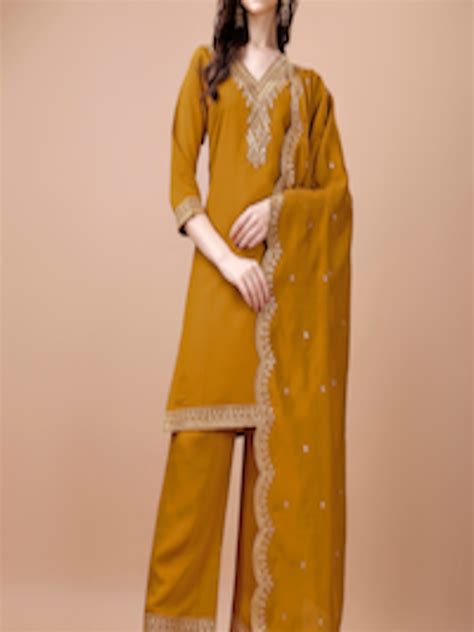 Buy Kalini Ethnic Motifs Yoke Design Sequined Kurta With Palazzos