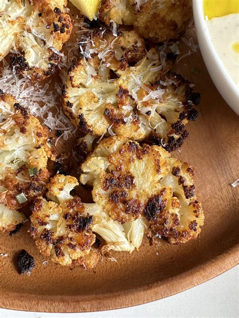 Lemon Garlic Parmesan Smashed Cauliflower Recipe Hungry Happens