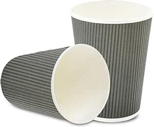 Restaurantware Gray OZ Disposable Coffee Cups CT Hot Drink Cup Ripple Wall No Sleeve