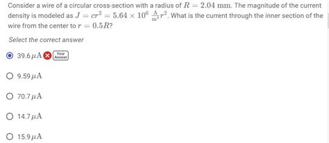 solved   wire   circular cross section   cheggcom
