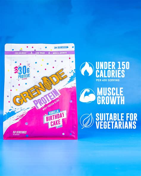 Birthday Cake Protein Powder 2kg 50 Servings Grenade Uk