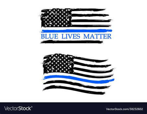 Thin blue line us flag police Royalty Free Vector Image