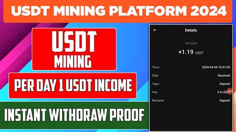 New USDT Earning Site Usdt Mining Website Instant Withdraw Proof