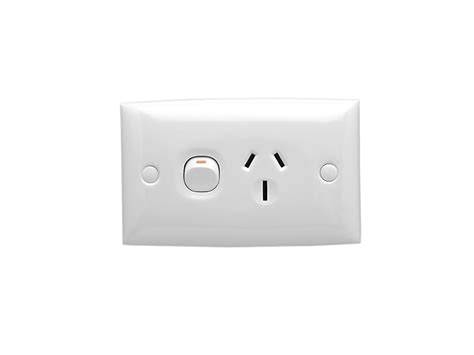 15d15 Single Switch Socket Outlet 250v 15a Standard Size 2 Pole White Electric