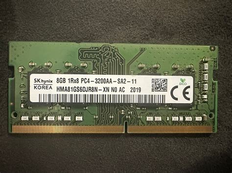 SK Hynix 16GB 2 X 8GB PC4 25600 DDR4 3200 Memory HMAA1GS6CJR6N XN