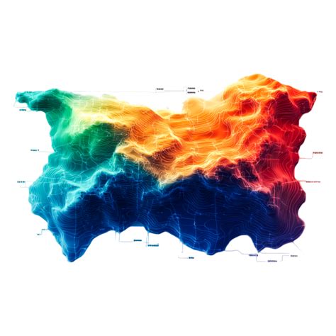 Topographic Map Of Bulgaria With Color Gradient Visualization 56098489 Png