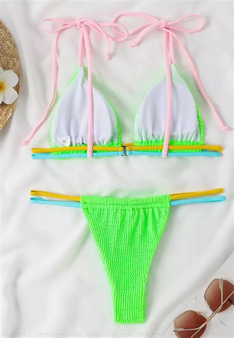 Buy Its Me Pcs Sexy Wave Pattern Bikini Swimsuit Online Zalora