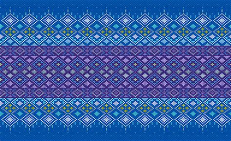 Design Knit Pattern Vector Cross Stitch Ethnic Ornament Background Embroidery Seamless Geometry