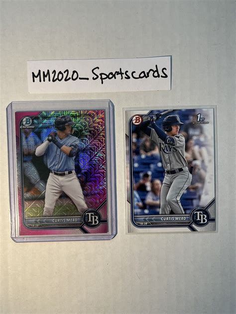 Curtis Mead 2022 1st Bowman Chrome 199 MOJO MAGENTA REFRACTOR Rays