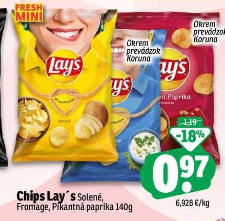 ARCHIV Chips Lay s Solené Fromage Pikantná paprika 140g v akcii