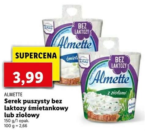 Promocja Serek Puszysty Bez Laktozy Mietankowy Lub Zio Owy W Lidl