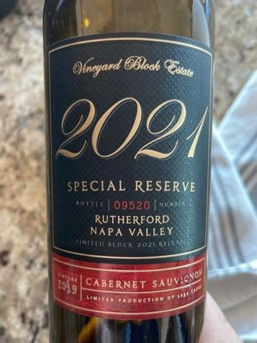 Vineyard Block Estate Special Reserve Cabernet Sauvignon Vivino Us