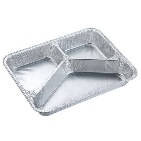 3 Compartment Divided 3 Cavity Aluminium Foil Takeaway Food Container