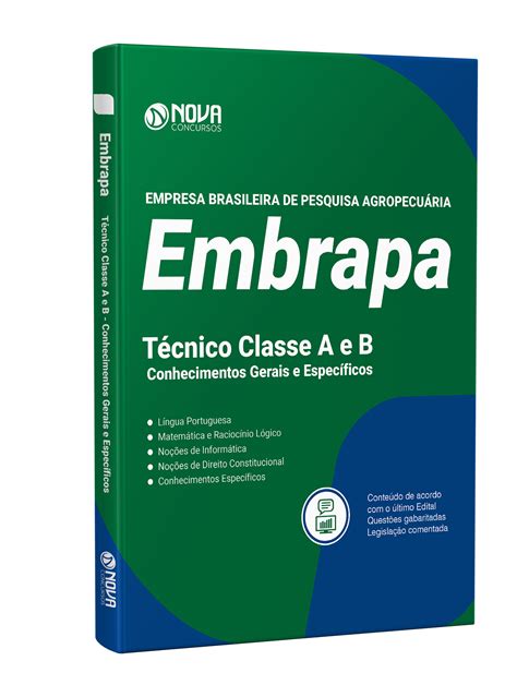 Apostila EMBRAPA 2024 Técnico Classe A e B