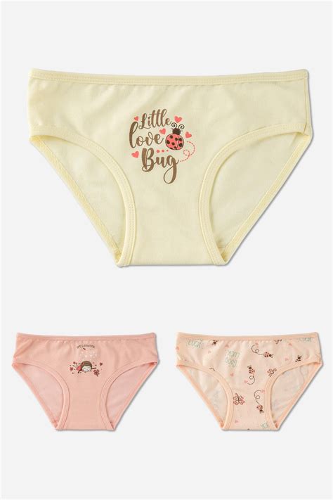 K Z Ocuk Pamuklu Renkli Bask L Bikini K Lot L Paket Renkli Baykaronline