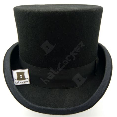 Retro Wool Felt Tuxedo Top Hat Men Topper Gentlemen Victorian 59cm