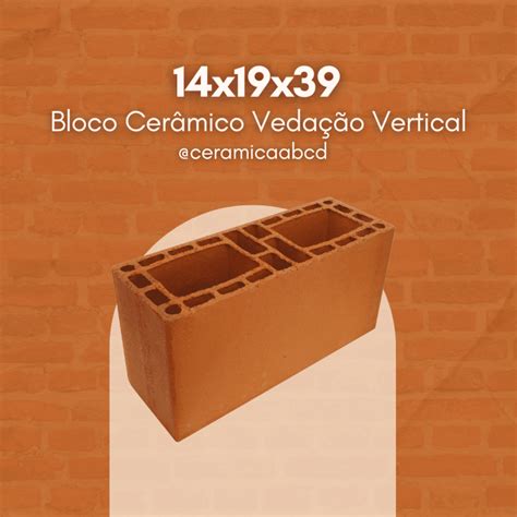 Bloco cerâmico de vedação vertical 14x19x39 Bloco Cerâmico Tijolos