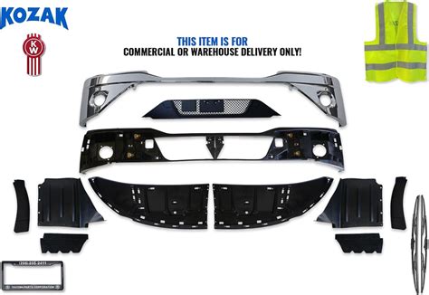 Kozak Chrome Bumper With Fog Lamp Hole 13 Parts For Kenworth T680 Next Gen 2022 2023 Plus