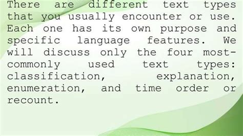 Distinguishing Text Types According To Purpose Day Pptx