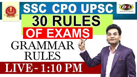 English Grammar Rules English For Ssc Cpo Upsc Mts Chsl Exams