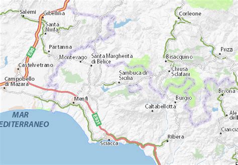 Mappa Michelin Sambuca Di Sicilia Pinatina Di Sambuca Di Sicilia