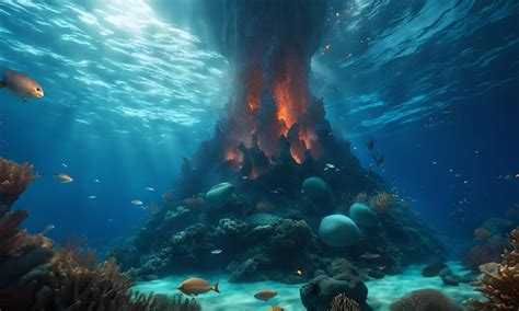 Premium AI Image | Underwater Volcanoes in the Ocean Floor