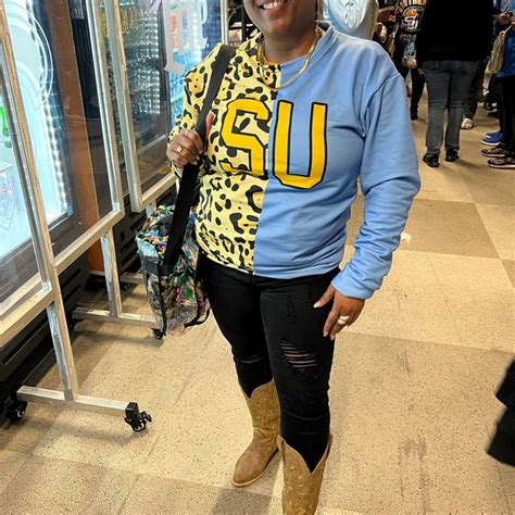 Handmade Southern University Su Blue White Yellowgold Tricolor Unisex Men Women Crewneck