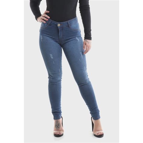 Cal A Jeans Feminina Skinny Levanta Bum Bum Cintura M Dia Submarino