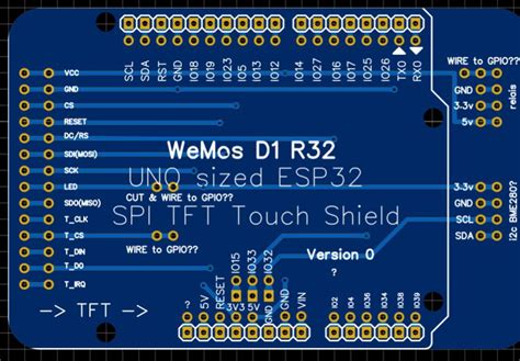 Wemos D R Spi Tft Touch Shield Platform For Creating And Sharing