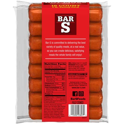 Bar S Hot Link Sausage 3 Lb Shipt