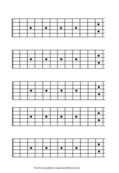 Blank Printable Guitar Fretboard Paper