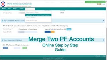 Step by Step Procedure to Merge All Previous PF Accounts with UAN 