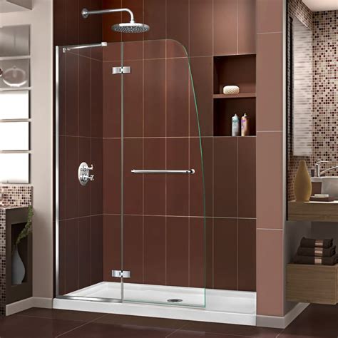 Shop Dreamline Aqua Ultra 45 In To 45 In W Chrome Hinged Shower Door At